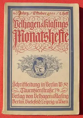 Velhagen u. Klasings. Oktober 1925 / 2. Heft. 188 Seiten ()