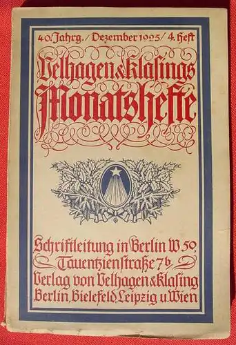 Velhagen u. Klasings. Dezember 1925 / 4. Heft. 188 Seiten ()