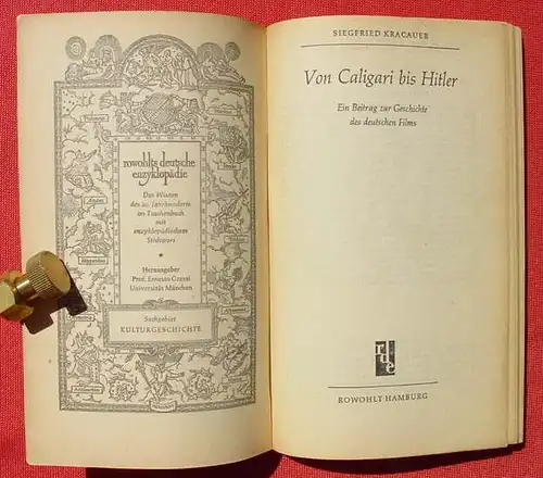(1006663) rowohlts deutsche enzyklopaedie, Band 63 "Von Caligari bis Hitler". rde rororo. Maerz 1958