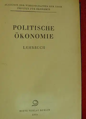 (1005461) "Politische Oekonomie" Lehrbuch. 720 Seiten. Dietz-Verlag, Berlin 1955