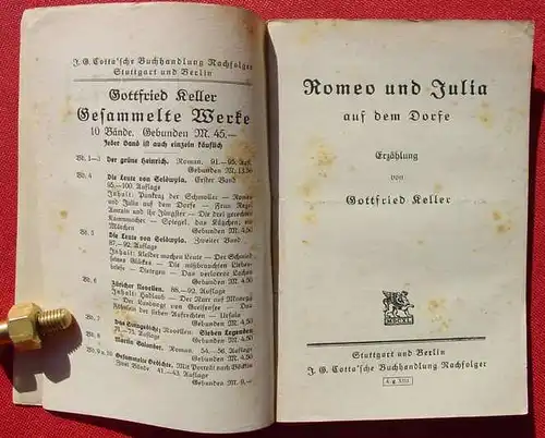 () "Romeo und Julia auf dem Dorfe". Reihe : Tornister-Bibliothek, um 1916 ? Cotta