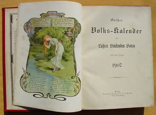 (0190011) Volkskalender des Lahrer Hinkenden Boten 1907. 198 S.,  Verlag J. H. Geiger (Moritz Schauenburg)