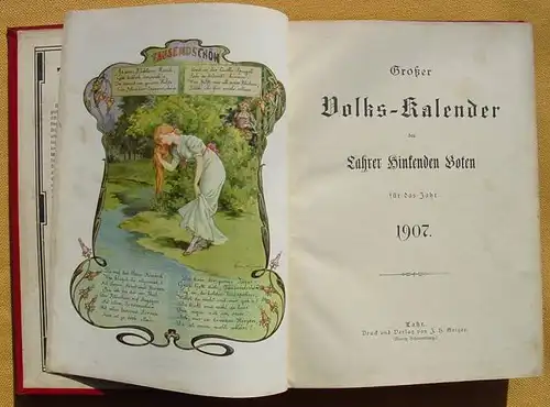 () Volkskalender des Lahrer Hinkenden Boten 1907. 198 S.,  Verlag J. H. Geiger (Moritz Schauenburg)