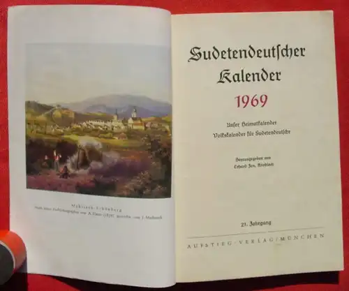 () Knobloch "Sudetendeutscher Kalender 1969". 128 Seiten. Aufstieg-Verlag, Muenchen