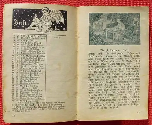 (0190078) "Manna-Kalender 1932. Fuer die liebe Jugend". 64 Seiten. Salvator-Verlag, Berlin