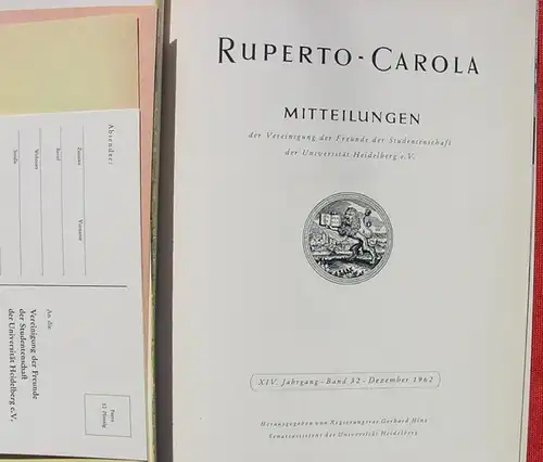 () "Ruperto Carola". Uni Heidelberg. 1962. 312 S., viele Bilder. # Studenten