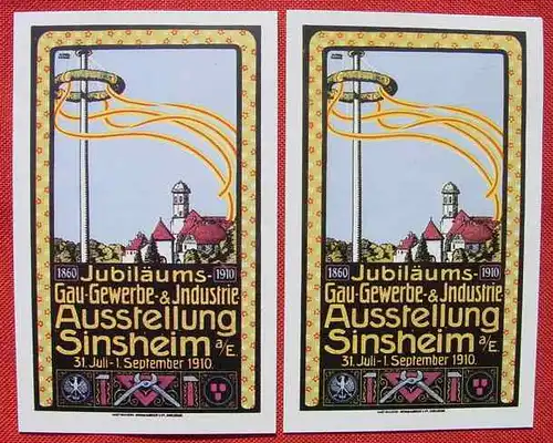 (1038541) Zwei Gedenkpostkarten des BSV Sinsheim / Elsenz, Baden. PLZ 74889