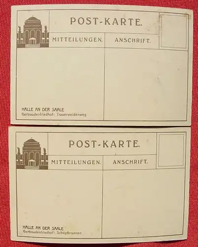 (1038577) Zwei Postkarten. Halle a. d. Saale. Gertraudenfriedhof