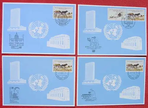 (1038625) United Nations Genf. Blaue Karten. 7 Stueck. TOP Zustand !
