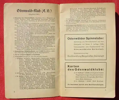 (1006175) "Erlaeuterungen zur Odenwaldkarte". 64 S., Odenwald-Klub. Ravenstein 1932