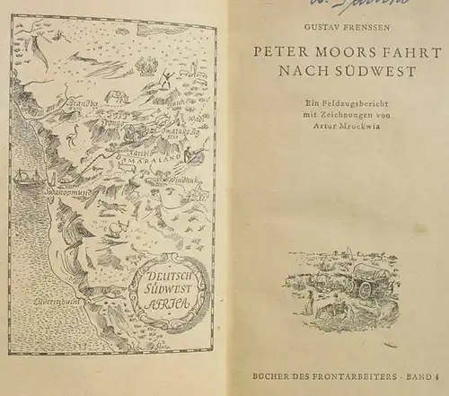 () Frenssen "Peter Moors Fahrt nach Suedwest" Buecher des Frontarbeiters, 1943 Berlin