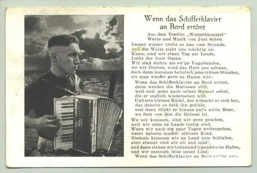 (1015988) Ansichtskarte. "Wenn das Schifferklavier an Bord ertoent". 3.-Reich-Zeit ?