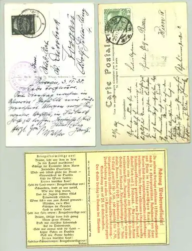 (1025694) 3 Ansichtskarten mit militaerischen Motiven. Zwei Karten sind postalisch gelaufen 1909 u. 1938