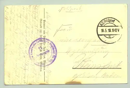 () Ansichtskarte. Original Postkarte "Zeichnet Kriegsanleihe". 1918