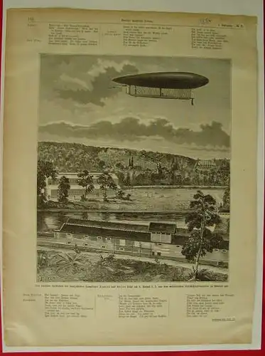(1016228) Bild : Luftballon der franzoesischen Hauptleute Renard und Krebs, 1884 ?