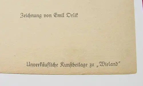 (1031120) Kunstblatt : 'Richard Dehmel'. Zeichnung von Emil Orlik, um 1915