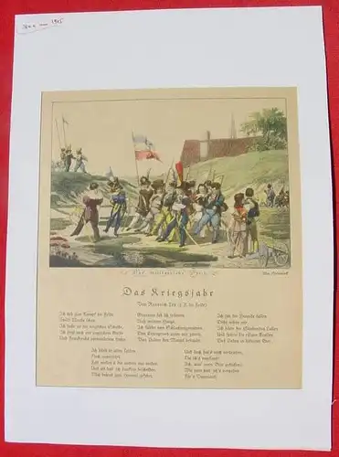 (1031121) Kunstblatt : Das militairsche Spiel. Blattformat ca. 27 x 34 cm