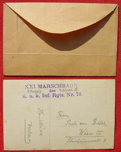 (0070007) Feldpost WK I. Russland nach Wien. Kuvert u. Foto 1916
