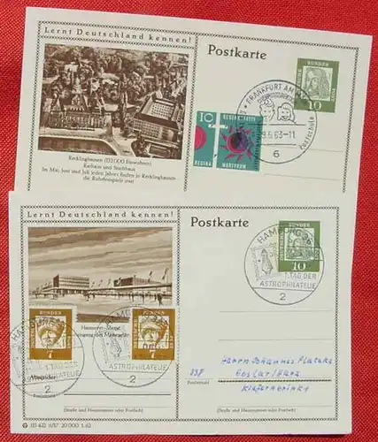 () 6 Postkarten mit Sonderstempeln Philatelie / Briefmarken, 1961 - 1978