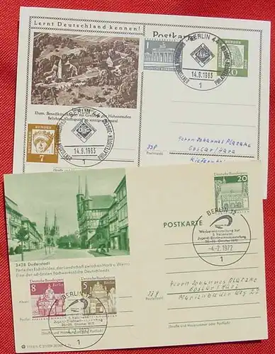 (1042020) 6 Postkarten mit Sonderstempeln Philatelie, Post, Briefmarken, 1961 - 1972