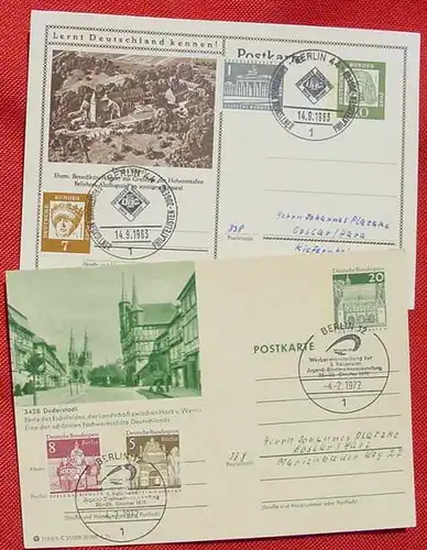 () 6 Postkarten mit Sonderstempeln Philatelie, Post, Briefmarken, 1961 - 1972