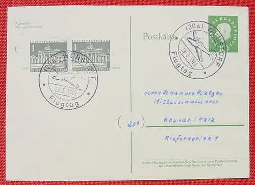 (1042026) Postkarte mit Sonderstempeln Flugtag Wunstorf 1961