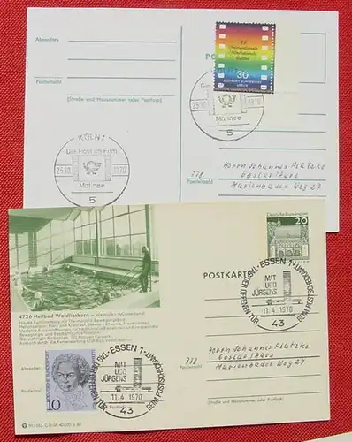 () 5 Postkarten mit Sonderstempeln zum Thema FILM, u.a., 1962-1970