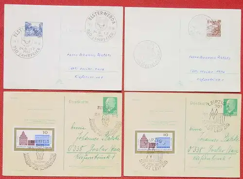 () 10 Postkarten mit Sonderstempeln DDR um 1960-1965