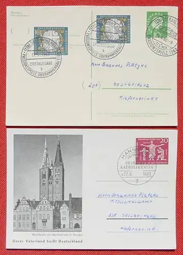 (1042031) 4 Postkarten mit Sonderstempeln RELIOGION / Kirche 1959-1962