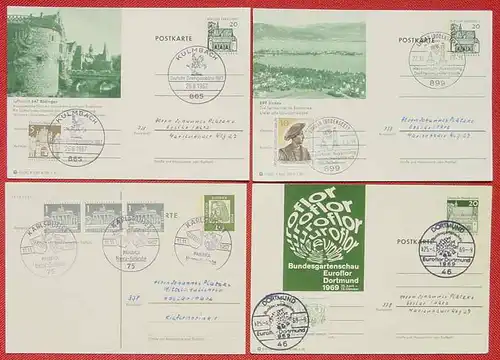 () 7 x Postkarten mit Sonderstempeln, diverse 1961 bis 1969