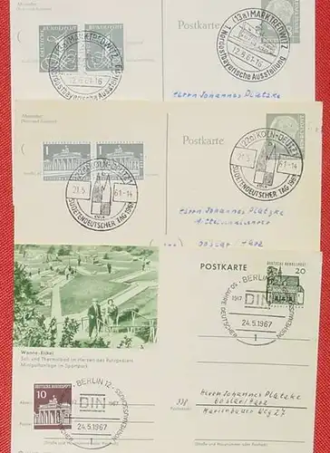 () 7 x Postkarten mit Sonderstempeln, diverse 1961 bis 1969