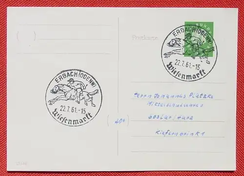 (1042043) 3 x Postkarten mit Sonderstempeln zum Thema Volksfeste, 1960-1961