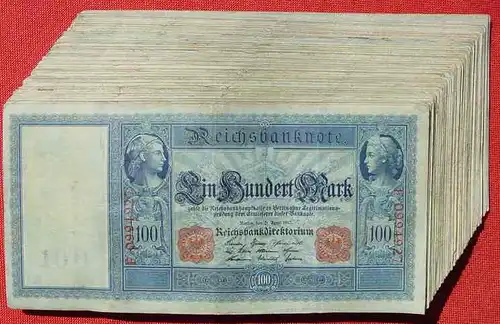 () Deutsches Reich. 100 x 100 Reichsmark 1910 / wenige 1908. Geldscheine # nlvnoten