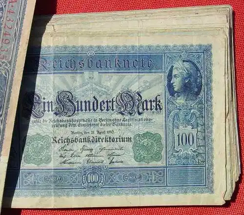 () Deutsches Reich. 100 x 100 Reichsmark 1910 / wenige 1908-09. Geldscheine # nlvnoten