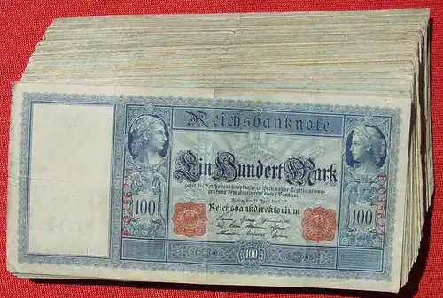 (1042055) Deutsches Reich. 100 x 100 Reichsmark 1910 / wenige 1908. Geldscheine # nlvnoten