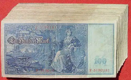 () Deutsches Reich. 100 x 100 Reichsmark 1910 / wenige 1908. Geldscheine # nlvnoten