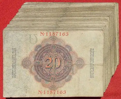 () Deutsches Reich. 100 x 20 Reichsmark 1914 (meist). Geldscheine # nlvnoten