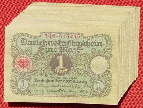 (1042068) Deutsches Reich. 100 x 1 Reichsmark, Berlin 1. 3. 1920. Geldscheine # nlvnoten