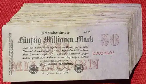 (1042069) Deutsches Reich. 100 x 50 Millionen Reichsmark, Berlin 23. Juli 1923. Geldscheine # nlvnoten