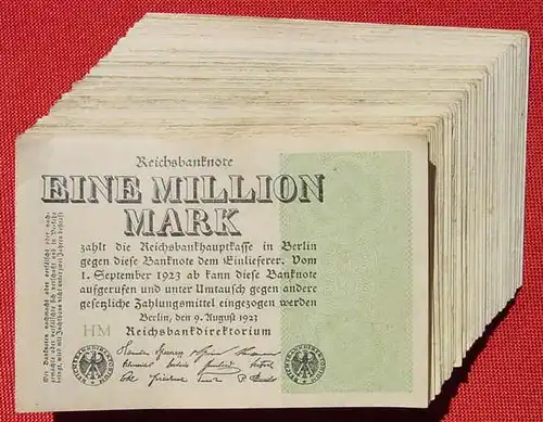 (1042070) Deutsches Reich. 100 x 1 Million Reichsmark, Berlin 9. Aug. 1923. Geldscheine # nlvnoten