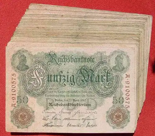 (1042085) Deutsches Reich. 50 x 50 Reichsmark 1910. Geldscheine # nlvnoten