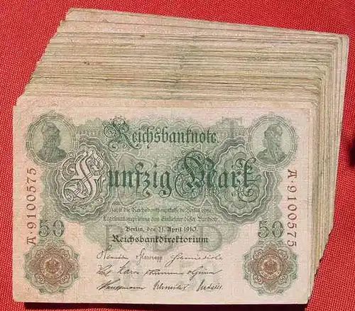 () Deutsches Reich. 50 x 50 Reichsmark 1910. Geldscheine # nlvnoten