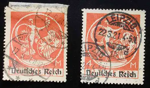 (1042106) Deutsches Reich Briefmarken Mi. 135-I, 135-I (Farbton), 136-I, 137-I)