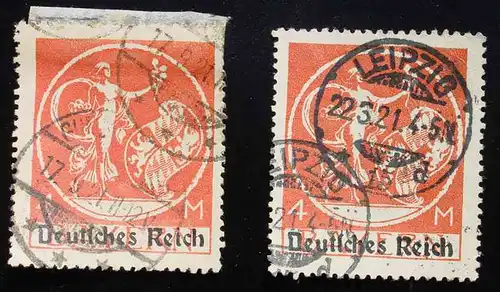 () Deutsches Reich Briefmarken Mi. 135-I, 135-I (Farbton), 136-I, 137-I)