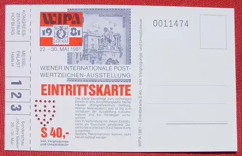 (1042139) Internationale Postwertzeichen-Ausstellung Wien 1981, 2 Belege, TOP Zustand