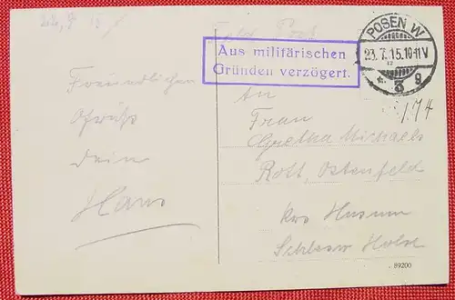 () Postkarte 1915. Posen. Akademie u. Bismarck-Denkmal