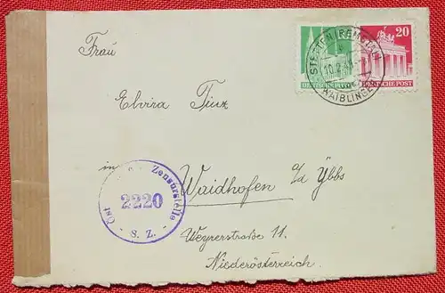 (1042156) 2 Kuverts Zensurpost 1947, 1949, div. Stempel, z. B. US Civil Censorship Munich, Oesterreichische Zensurstelle