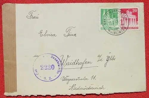 () 2 Kuverts Zensurpost 1947, 1949, div. Stempel, z. B. US Civil Censorship Munich, Oesterreichische Zensurstelle