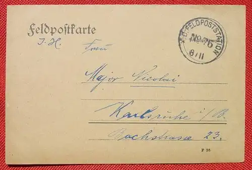 (1042166) Postkarte v. 1914. Kommandeur Etappen-Baeckerei-Kolonne Nr. 1 # 1. Weltkrieg