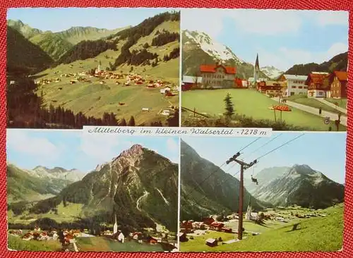 () AK Mittelberg mit Sondertarif-Stempel 1963 auf Lawinenopfer-Ueberdruck-Marke